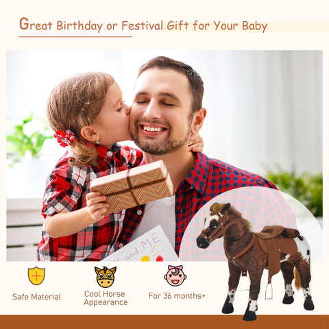 Plush Sound-Making Ride-On Horse Toy for Toddlers