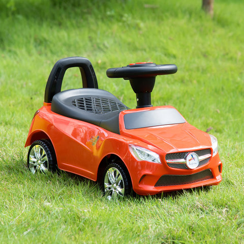 Kids Foot-to-Floor Ride-On Push Car With Horn and Storage