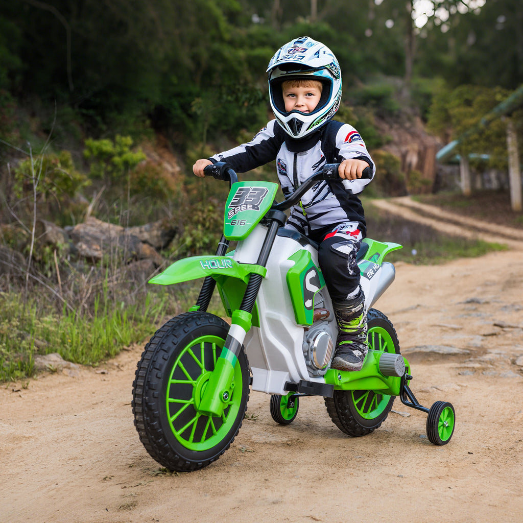 12V Electric Ride-On Motorcycle with Training Wheels