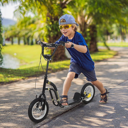 Youth Dual-Brake Kick Scooter with 12-Inch Inflatable Wheels