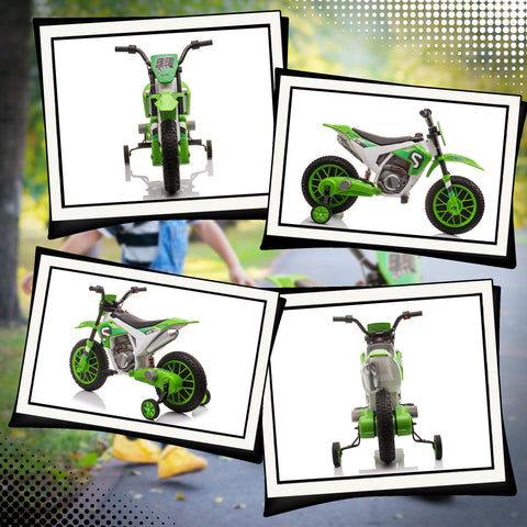 12V Electric Ride-On Motorcycle with Training Wheels