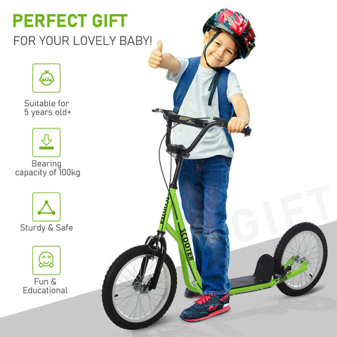 Kids Kick Scooter With Adjustable Handlebar And Dual Brakes