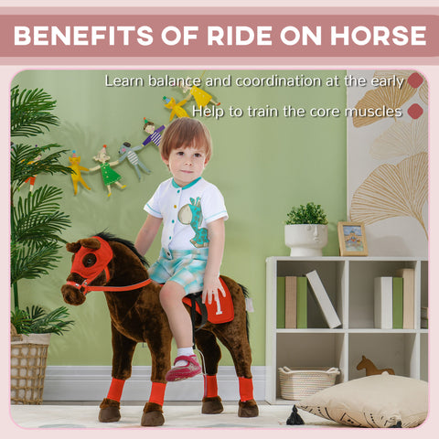 Kids Ride-on Horse Toy with Neighing Sound and Stirrups
