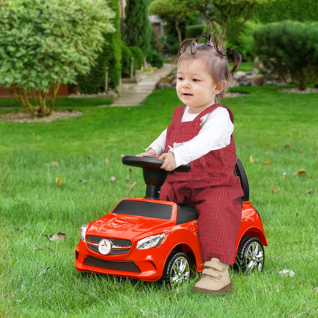 Kids Foot-to-Floor Ride-On Push Car With Horn and Storage