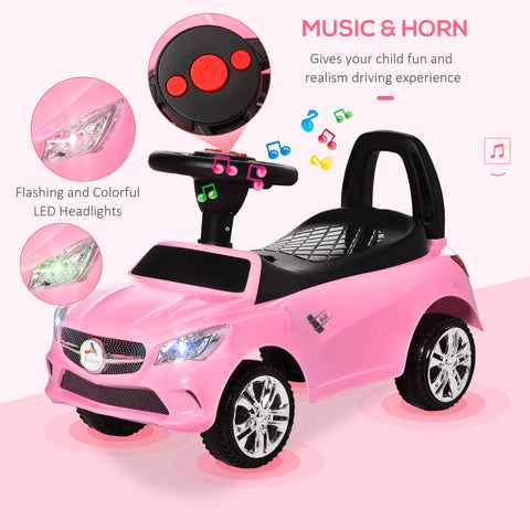 Kids Foot-to-Floor Ride-On Push Car with Horn and Under-Seat Storage