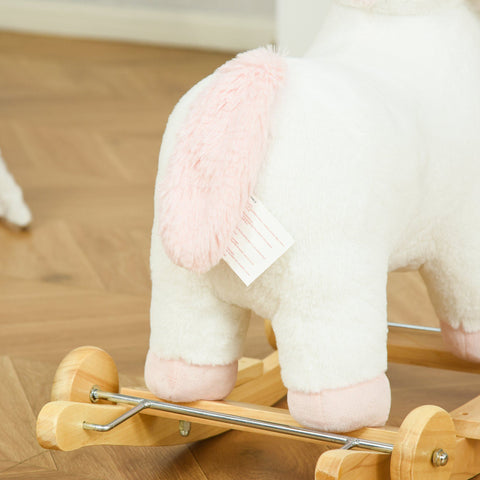 2-in-1 Kids Rocking Horse and Rolling Plush Unicorn Toy