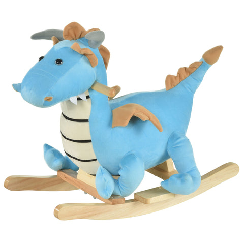 Kids Plush Dinosaur Ride-On Rocking Chair with Realistic Sounds
