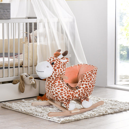 Plush Giraffe Rocking Chair Toy With Sound