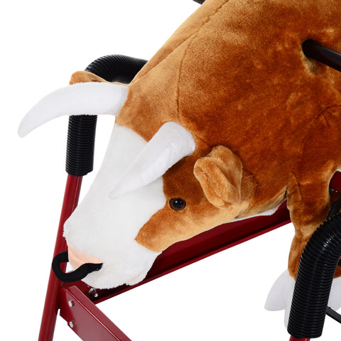 Kids Rodeo Bull Spring Rocking Horse with Realistic Sounds