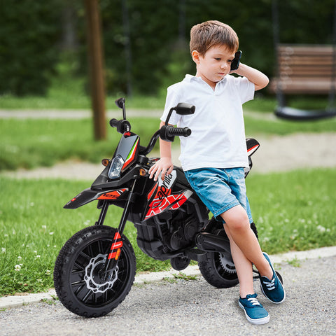 12V Kids Ride-On Motorcycle with Training Wheels and Suspension