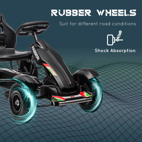 Kids Pedal Go Kart with Adjustable Seat and Handbrake