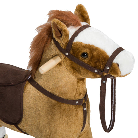 Kids Plush Toy Rocking Horse with Realistic Sounds