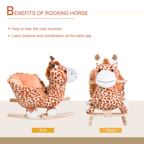 Plush Giraffe Rocking Chair Toy With Sound