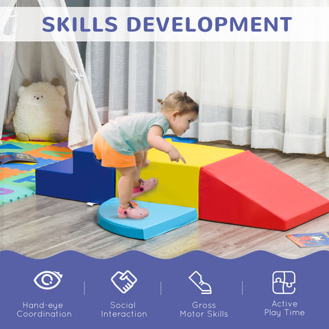 4-Piece Foam Play Set for Toddler Crawling and Sliding