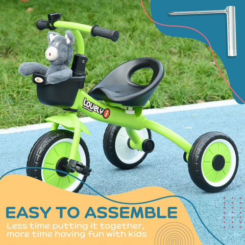 Toddler Tricycle for Kids Age 2-5 with Basket and Bell
