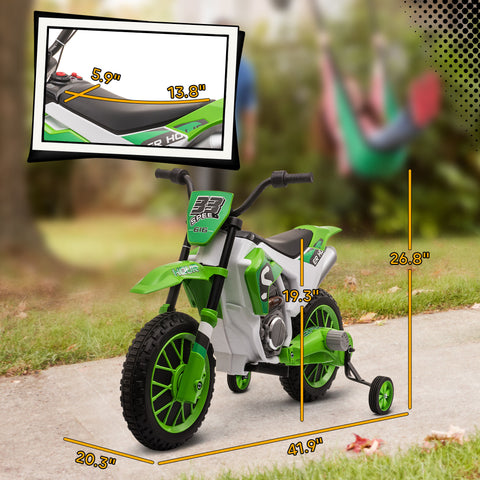 12V Electric Ride-On Motorcycle with Training Wheels