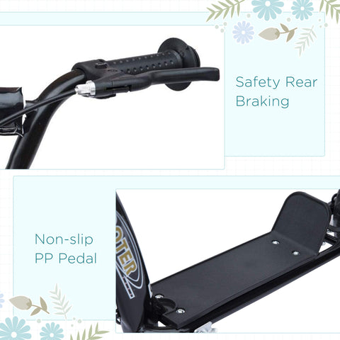 Kids Kick Scooter with Adjustable Handlebars and Rear Brake