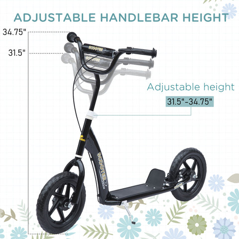 Kids Kick Scooter with Adjustable Handlebars and Rear Brake