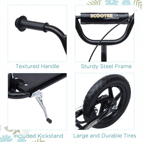Kids Kick Scooter with Adjustable Handlebars and Rear Brake