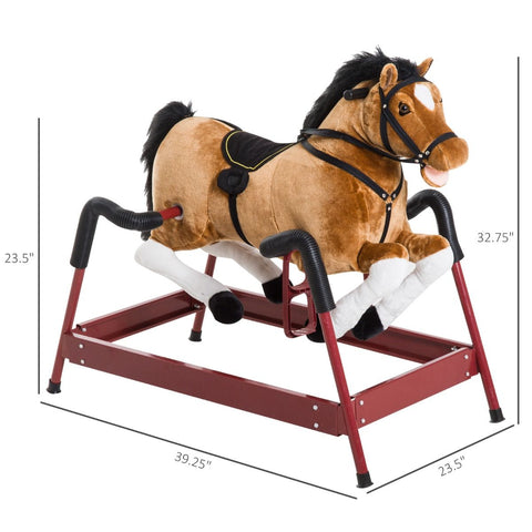 Kids Plush Spring Rocking Horse with Realistic Sounds