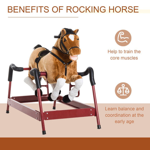 Kids Plush Spring Rocking Horse with Realistic Sounds