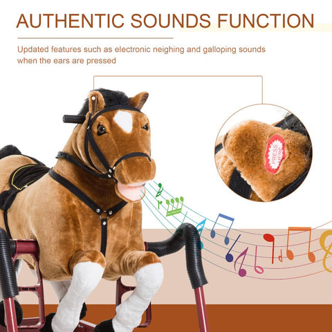 Kids Plush Spring Rocking Horse with Realistic Sounds