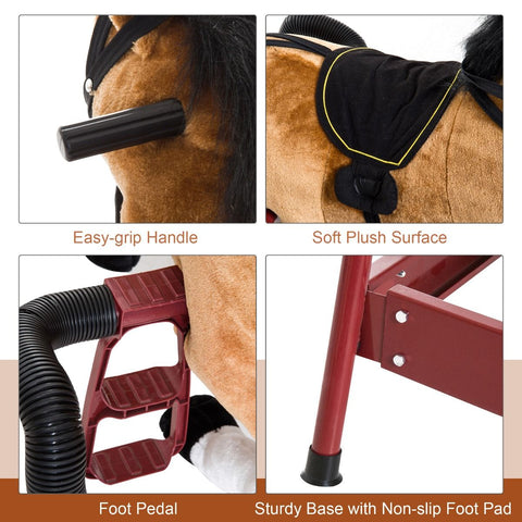 Kids Plush Spring Rocking Horse with Realistic Sounds