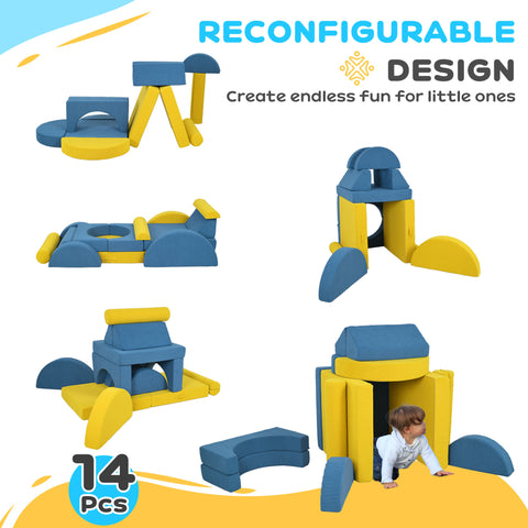 14-Piece Foam Climbing Blocks Indoor Activity Play Set