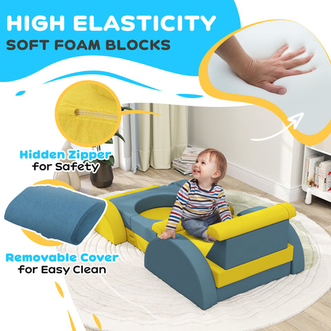 14-Piece Foam Climbing Blocks Indoor Activity Play Set
