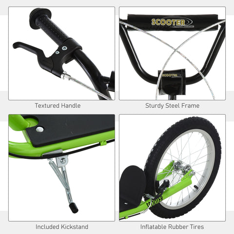 Kids Kick Scooter With Adjustable Handlebar And Dual Brakes
