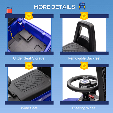 Kids Police Truck Ride-On Car with Working PA System