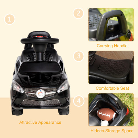 Foot-to-Floor Sliding Ride-On Push Car for Toddlers with Music