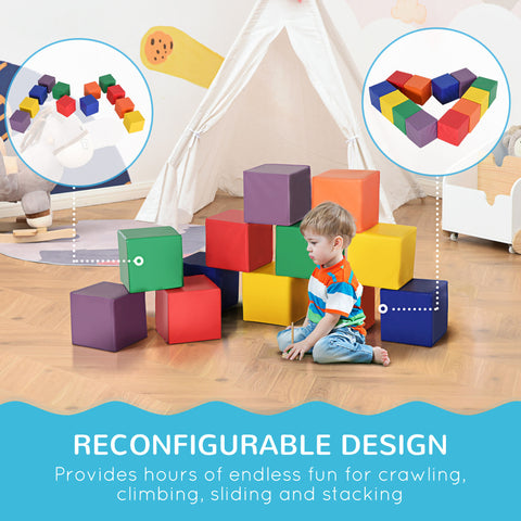 12-Piece Soft Foam Toddler Play Blocks Set
