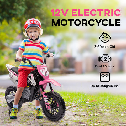 12V Kids Electric Motorcycle with Training Wheels and Twist Throttle