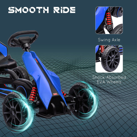 Kids Pedal Go Kart with Adjustable Seat and Swing Axle