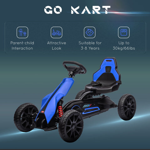 Kids Pedal Go Kart with Adjustable Seat and Swing Axle