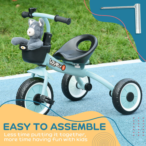 Kids Tricycle for Toddlers Age 2-5 with Basket and Bell