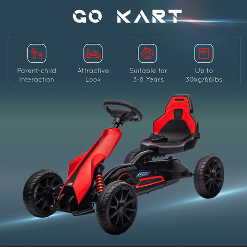 Kids Pedal Go Kart with Adjustable Seat and Swing Axle