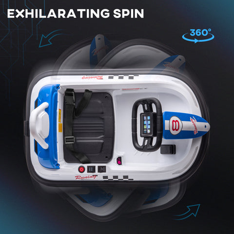6V Electric Ride-On Bumper Car with 360-Degree Rotation
