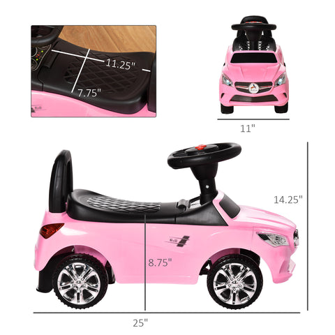 Kids Foot-to-Floor Ride-On Push Car with Horn and Under-Seat Storage