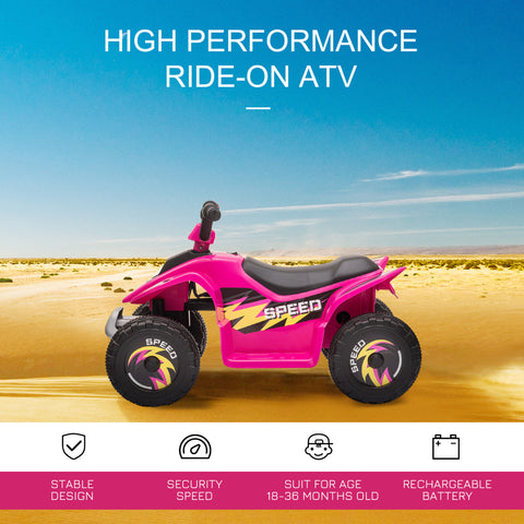 6V Kids ATV 4-Wheeler Ride-On Electric Quad Vehicle Pink