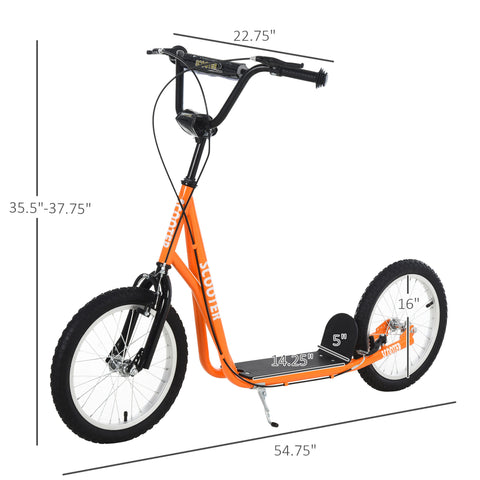 Youth Kick Scooter with Dual Brakes and Adjustable Handlebar