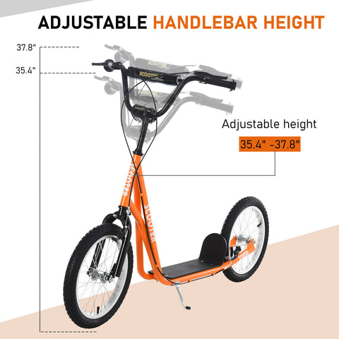 Youth Kick Scooter with Dual Brakes and Adjustable Handlebar