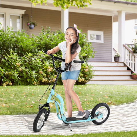 Youth Kick Scooter with Dual Brakes and 12-Inch Inflatable Wheels