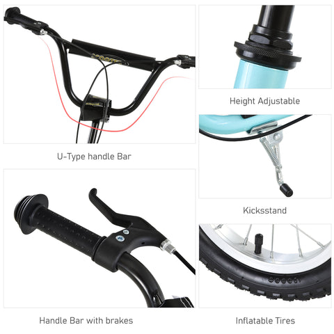 Youth Kick Scooter with Dual Brakes and 12-Inch Inflatable Wheels