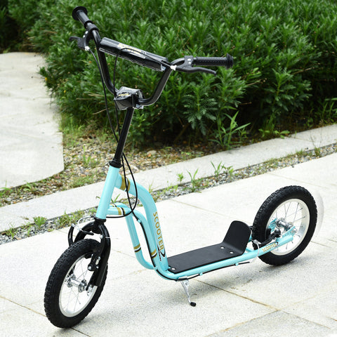 Youth Kick Scooter with Dual Brakes and 12-Inch Inflatable Wheels