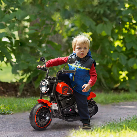 6V Kids Ride-On Motorcycle with Training Wheels and Headlight