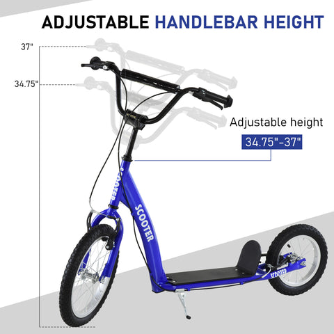 Kids Kick Scooter with Adjustable Handlebar and Inflatable Wheels