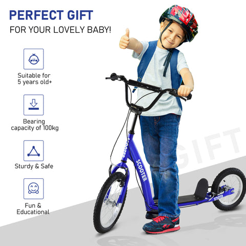 Kids Kick Scooter with Adjustable Handlebar and Inflatable Wheels