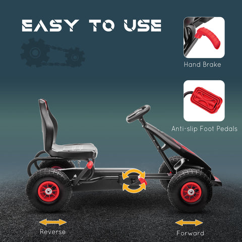 Kids Pedal Go Kart Ride-on Toy with Handbrake